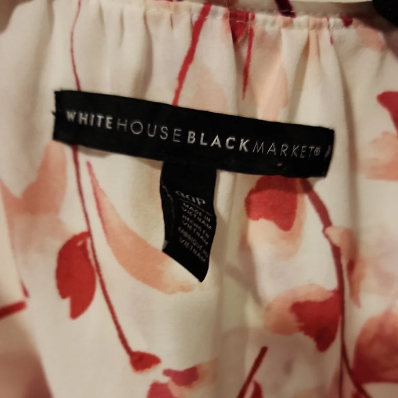 White House Black Market Pink Wrap Blouse with Notched Collar - Picture 2 of 6